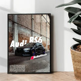 The Black Audi RS6 metal poster design - wall art